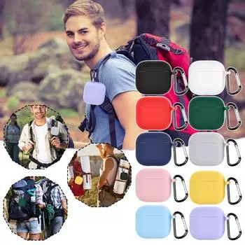 Для Airpods 4 2024 силиконовый защитный чехол с крючком 4 для Airpods цвет для Air силиконовый чехол N4Y7 Black-1pcs