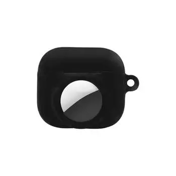 Для AirPods 4 защитный силиконовый чехол «два в одном» для airtag Anti Lost Accessories Tracking Hea U8B7 Black-1set