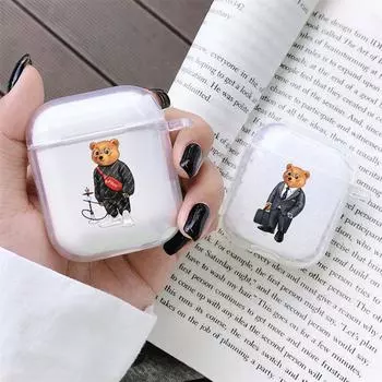 Для airpods capa милый медведь модный бренд мягкий силиконовый чехол для наушников для Apple Airpod 2/1 чехол для Airpod pro 3 чехол для наушников