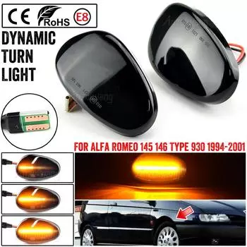 Для ALFA ROMEO 145 146 Type 930 155 GTV SPIDER светодиодный последовательный светильник, динамический мигающий индикатор, боковой маркер, указатель поворота Dynamic Smoked