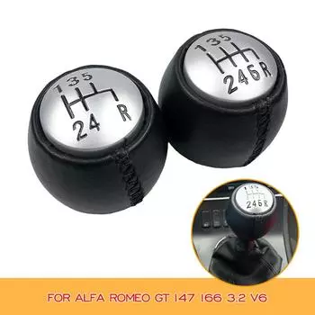 Для Alfa Romeo GT 147 166 3.2 V6 PU кожа 5/6 скоростная ручка переключения передач ручка рычаг переключения передач головка рычага аксессуары для стайлинга автомобиля