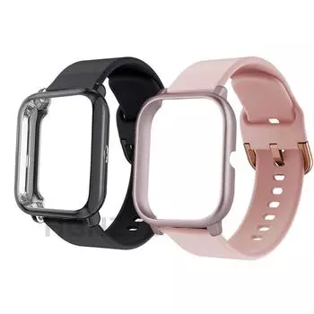 Для Amazfit GTR Mini GTS 4 сменный ремешок для часов, силиконовый ремешок + чехол, мягкий защитный чехол из ТПУ, полное покрытие для Amazfit Bip 3 Pro GTS 3