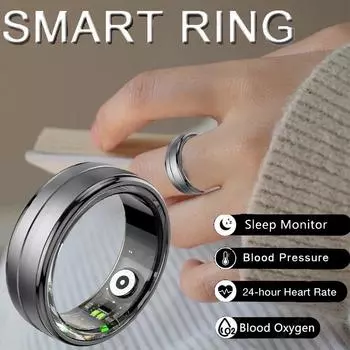 Для Android IOS Мужские Женские Смарт-Кольцо Монитор Здоровья IP68 Водонепроницаемый Смарт-Кольцо Фитнес-Трекер Смарт-Кольца Несколько Спортивных Режимов 8 чёрный
