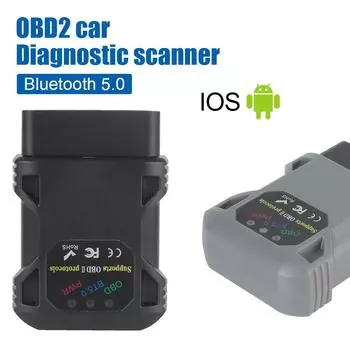 Для Android/IOS Windows Bluetooth 5.0 ELM327 V1.5 автомобильный диагностический инструмент считыватель кодов 3 цвета OBD2 сканер серый