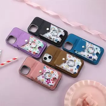 Для Apple 16 Pro Max Чехол для мобильного телефона Магнитный чехол для карты Sam A54 Flower S24 Ultra Чехол iPhone 16 Pro Max фиолетовый