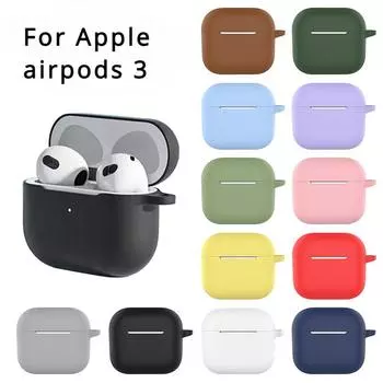 Для apple airpods 3 2022 защитный чехол для наушников силиконовый чехол милый силиконовый чехол однотонного цвета для apple airpods 3 2022 белый