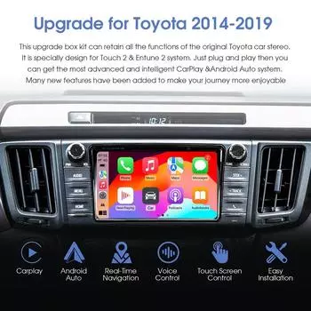 Для Apple Carplay Android Auto подходит для Toyota Touch2 Entune 2.0 Highlander Tundra Sienna Prius Yaris Camry CHR Модуль мультимедиа