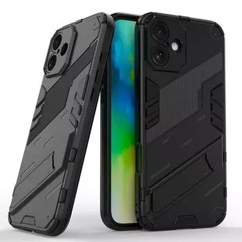Для Apple iPhone 16 15 Plus Pro Max Punk Armor противоударный бампер прочный прорезиненный чехол для ПК с подставкой держатель чехол Shell For iPhone 15 красный
