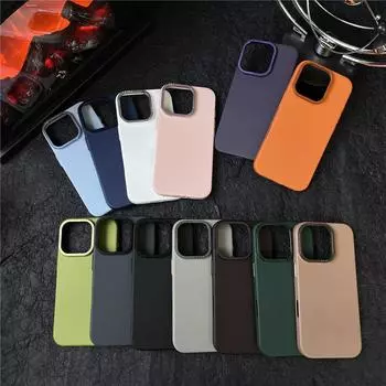 Для Apple iPhone 16 15 Plus Pro Max прочный металлический большой объектив с отверстием под рамку из ПК защитный чехол задняя крышка Shell For iPhone 15 чёрный