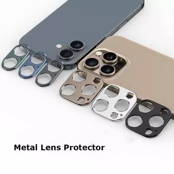 Для Apple iPhone 16 Plus Pro Max Роскошный круглый металлический объектив с защитой от царапин, защитный бампер, защитное кольцо For iPhone 16 чёрный