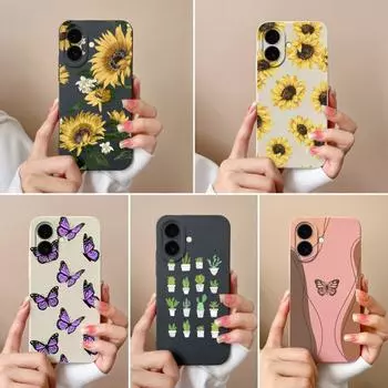 Для Apple iPhone 16 Pro Plus 16Promax чехлы для телефонов Shell Fancy Colorful Daisy Sunflower мягкий тонкий защитный чехол из жидкого силикона для iPhone Capa iPhone 16