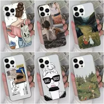 Для Apple iPhone 6, 7, 8, 15, 14, 13, 12, 11 Pro Max X XS XR SE, чехол для телефона, модный противоударный чехол для мальчиков и девочек, прозрачный матовый противоударный чехол для iPhone, бампер iPhone 11