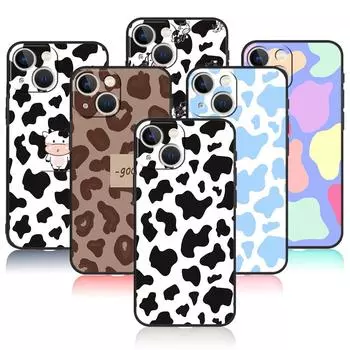 Для Apple iPhone 7 13 Pro Max 14 XR X 8 Plus 12 XS 11 5 6S 5S 6 SE Mini SE2022 Fundas Cute корова чехол Броня iPhone 14