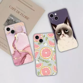 Для Apple iPhone X XS XR SE 11 12 13 14 15 Pro Max чехол Мягкий силиконовый противоударный прозрачный матовый модные этикетки с защитой от падения для бампера iPhone iPhone 11