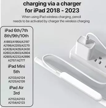 Для Apple Pencil 2 Беспроводная зарядка Стилус с защитой от прикосновений ладони для iPad Air 4 5 Pro 11 12.9 Mini 6 Аксессуары для iPad Pencil