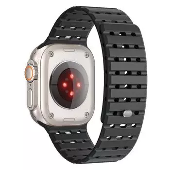 Для Apple Watch 10 46 мм/Ultra 2/Ultra 49 мм/9 8 7 45 мм/SE (2023) SE (2022) SE 6 5 4 44мм/3 2 1 42мм Дышащий силиконовый ремешок Black