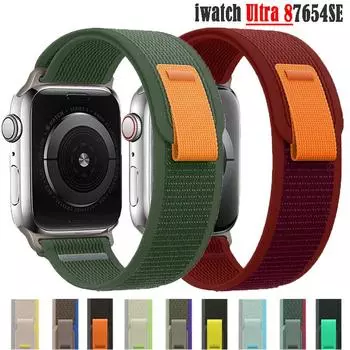 Для Apple Watch Band 44 мм, 45 мм, 40 мм, 41 мм, 42 мм, нейлоновый браслет для часов correa iWatch Series SE 8, 7, 6, 5, 3, ультра, 49 мм, ремешок для часов