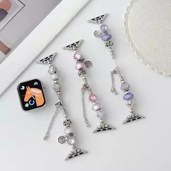 Для Apple Watch металлический браслет с бисером 44 мм, 40 мм, 45 мм, 49 мм, 41 мм, 42 мм, 44 мм, браслет для IWatch Ultra Series 7 8 4 SE 6 ремешков