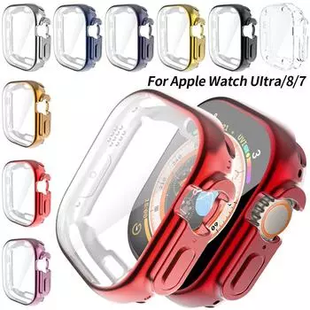 Для Apple Watch Series 8 Ultra/Pro 49 мм чехол для часов в комплекте Мягкая защитная пленка из ТПУ для iWatch 7 41/45 мм