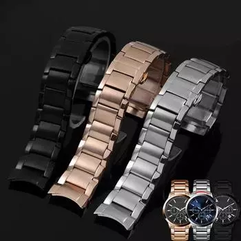 Для Armani Watch Band стальной ремень AR2448 2447 2432 2433 2434 2453 Тонкий стальной ремешок для часов для мужчин и женщин 22 мм 22mm