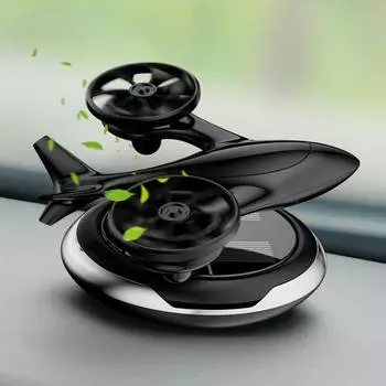 Для ароматерапии Украшения Солнечные масляные диффузоры для автомобилей Вращающийся очиститель воздуха для автомобиля на солнечных батареях Двухмоторный самолет Ароматерапия для автомобиля серебряный