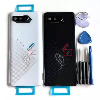 Для Asus ROG 5 5S Phone 5 ZS673KS крышка батарейного отсека + рамка объектива камеры + наклейка на корпус для телефона ROG 5s средняя рамка Middle Frame