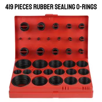 Для автомобильного гаража водопроводный трубопровод уплотнительное кольцо O-образной формы с пластиковой коробкой 419 шт. Ассорти резиновых колец O-образной формы