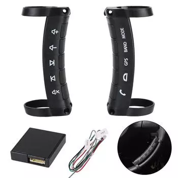 Для автомобильного радио DVD GPS Andriod Player 10 клавиш Универсальные беспроводные кнопки управления Контроллер рулевого колеса Автомобильные аксессуары DIY Настройка Многофункциональный Black