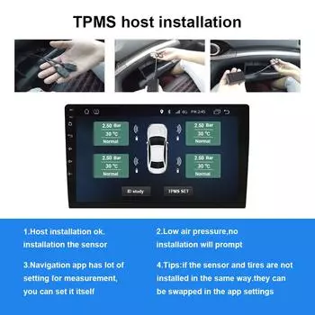 Для автомобильного радио DVD-плеера USB TPMS Система контроля давления в шинах Запасная шина Внутренний внешний датчик Android TPMS Датчик давления в шинах External