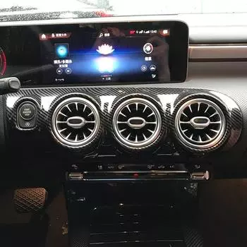 Для Benz A Class CLA W177 C118 Аксессуары 2 шт. Углеродное волокно Стиль Интерьер автомобиля Центральный инструмент AC Вентиляционное отверстие Рамка Украшение