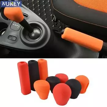 Для Benz Smart Fortwo 07-17 силиконовый автомобильный чехол для ручки переключения передач, чехлы для головы переключения передач, кожаный нескользящий чехол для ключа ручного тормоза