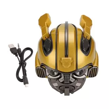Для беспроводного динамика Bluetooth с мультяшным дизайном Bumblebee и слотом TF со светодиодной функцией FM белый