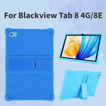 Для Blackview Tab 8 4G/8E 10,1-дюймовый силиконовый защитный чехол для планшета с регулируемой подставкой и утолщенными углами для защиты от ударов Blackview Tab 8 4G красный