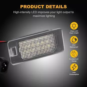 Для BMW 1/3/5 серии E82/E90/E39/E60/F10 задний фонарь 2 шт./комплект автомобильные аксессуары 18 светодиодных ламп подсветка номерного знака автомобиля 6500K белый