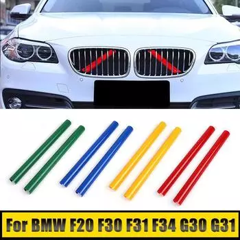 Для BMW 1 3 5 серии F20 F30 F31 F34 GT G30 G31 116i 118i 120i 320i 328i седан туристический автомобиль передняя решетка отделка полосы аксессуары белый