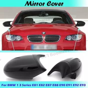 Для BMW 1 3 серии E81 E82 E87 E88 E90 E91 E92 E93 автомобиля боковое крыло зеркала крышка крышки заднего вида черный высокое качество Black-2pcs