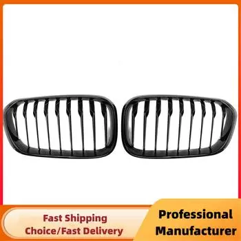Для BMW 1-Series F20 F21 2015 2016 2017 Kidney Raring Grille Glossy Black Grille 1Pair Car Front Bumper Sports Slat Grille