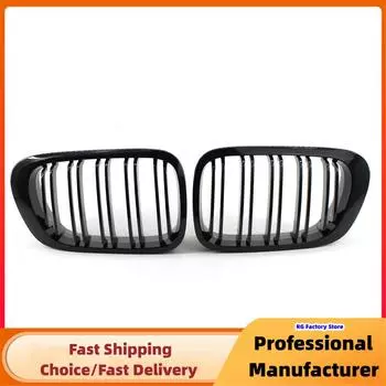 Для BMW 3 серии E46 Coupe 2-дверный 1998-2001 Для M3 01-06 Передний бампер Ноздри Решетка Глянцевый черный Автомобильный передний капот Гоночная решетка