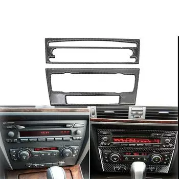 Для BMW 3 серии E90 E92 E93 2005-2012 автомобиль карбоновый вид кондиционер CD панель управления отделка наклейка наклейка