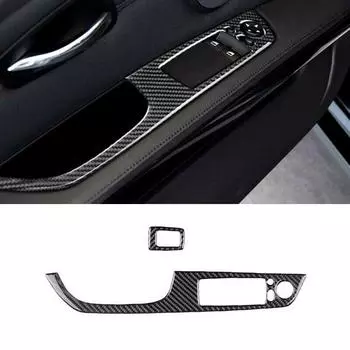 Для BMW 3 серии E92 купе автомобильный переключатель стеклоподъемника подъемная панель кнопка рамка крышка отделка наклейки из углеродного волокна аксессуар только для автомобилей с левым рулем CHINA