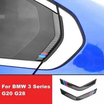 Для BMW 3 серии G20 G28 320 325 330i 2020 2021 2x Стайлинг автомобиля из углеродного волокна, защитная полоса на заднее окно, наклейка