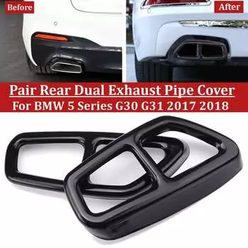 Для BMW 5 серии G30 G31 2017 2018 автомобиль задняя двойная выхлопная труба глушителя отделка авто внешние детали