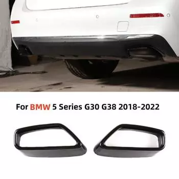 Для BMW 5 серии G30 G31 2018-2021 Нержавеющая сталь черный автомобиль выхлопная труба наклейки внешняя модификация автомобильные аксессуары чёрный