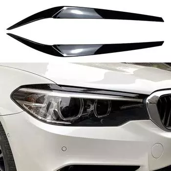Для BMW 5 серии G30 G31 фара веко пластик 2017-2021 карбон черный/глянцевый черный передние фары брови фара веко