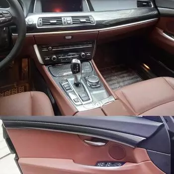 Для BMW 5 серии GT F07 2010-2017 внутренняя центральная панель управления дверная ручка наклейки из углеродного волокна наклейки стайлинг автомобиля камуфляжный