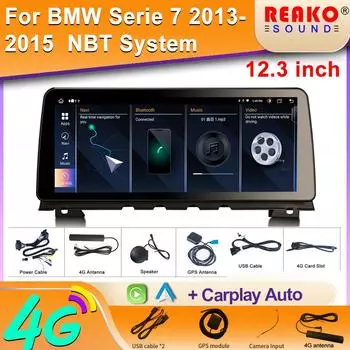 Для BMW 7 серии F01 F02 2009-2015 CIC 12,3-дюймовый 4 ГБ + 64 ГБ сенсорный экран автомобильный видеоплеер Android интеллектуальный все-в-одном Carplay 8 core 4GB+64GB