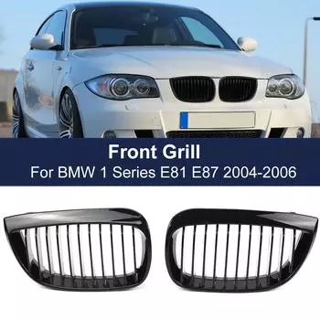 Для BMW E81 E87 120d 120i 130i 2004-2007 Передняя решетка радиатора Гоночные решетки перед фейслифтингом Двойные решетки