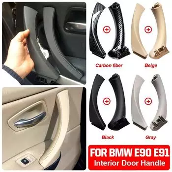 Для BMW E90 E91 для BMW 3-Series, внутренняя ручка двери автомобиля, панель седана, накладка 51417230850 51419150335 51419150340 Black-Set-Left