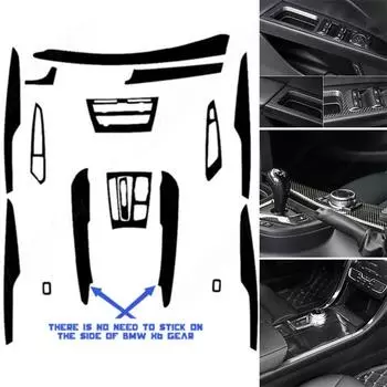 Для BMW F15 2014-2018 Наклейки для салона из углеродного волокна, глянцевый современный стиль, для салона автомобиля с правым рулем CHINA