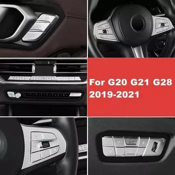 Для BMW G20 G21 G28 2019 2020 2021 автомобильный Стайлинг интерьер рулевое колесо регулировка сиденья AC светодиодный чехол защитный чехол A